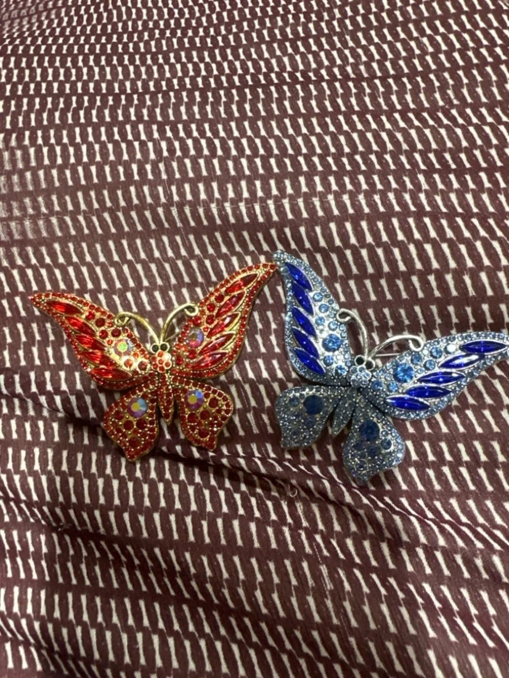 Elegant Red Butterfly Brooch Pin - Women's Jewelry